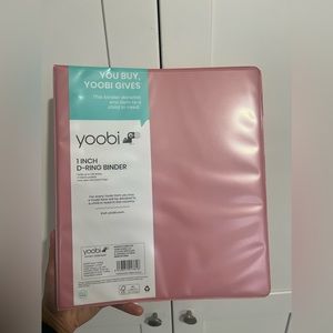 PINK YOOBI binder new 1 inch binder pink with pockets school organized supply